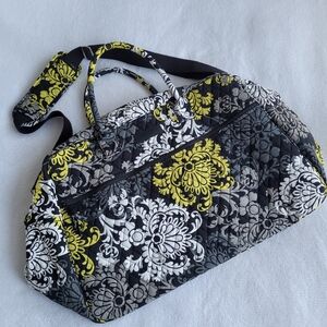 Floral Quilted Women's Bag - Black, White, Yellow